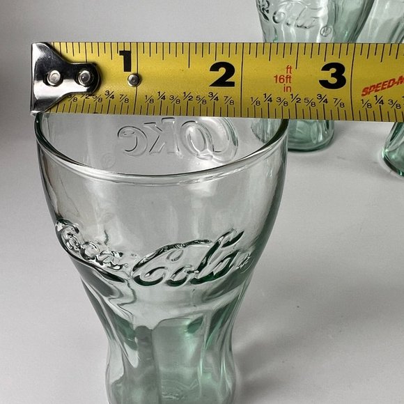 Vtg Coca Cola Coke Green Embossed Bell Shaped Juice Glasses Collectible Lot of 6 - Picture 14 of 14